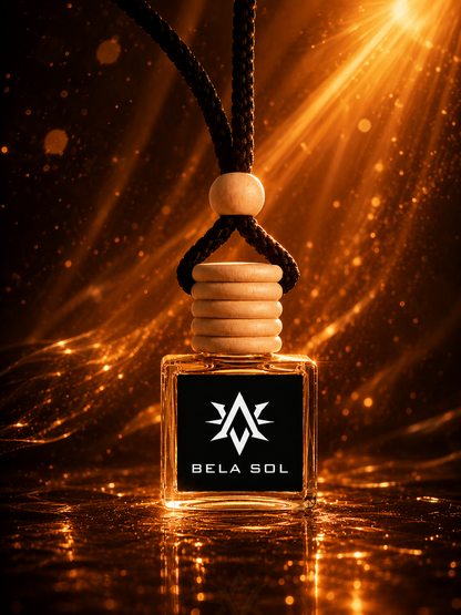 Bela Sol premium car air freshener by Starlite Avenue - warm caramel and sandalwood scent