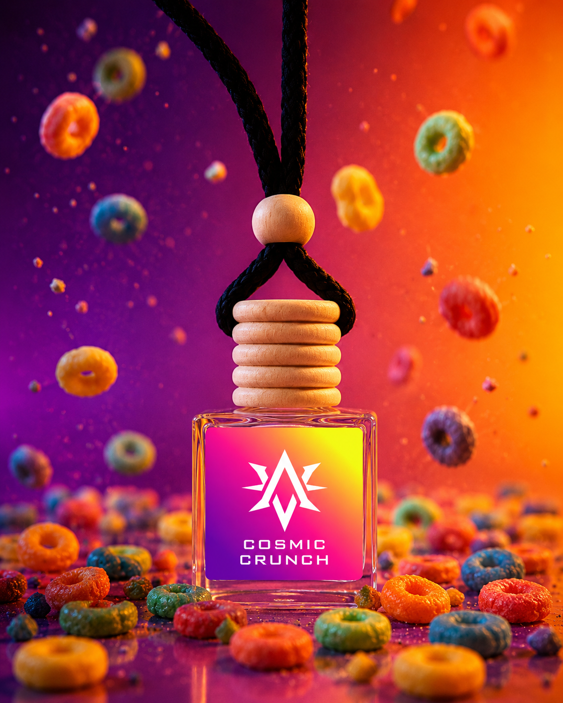Cosmic Crunch premium car air freshener by Starlite Avenue - sweet citrus and cherry with vanilla