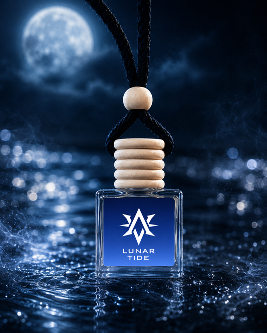 Lunar Tide premium car air freshener by Starlite Avenue - clean ocean air with sea salt and cedar