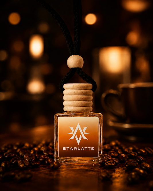 Starlatte premium car air freshener by Starlite Avenue - rich coffee and cocoa with warm vanilla